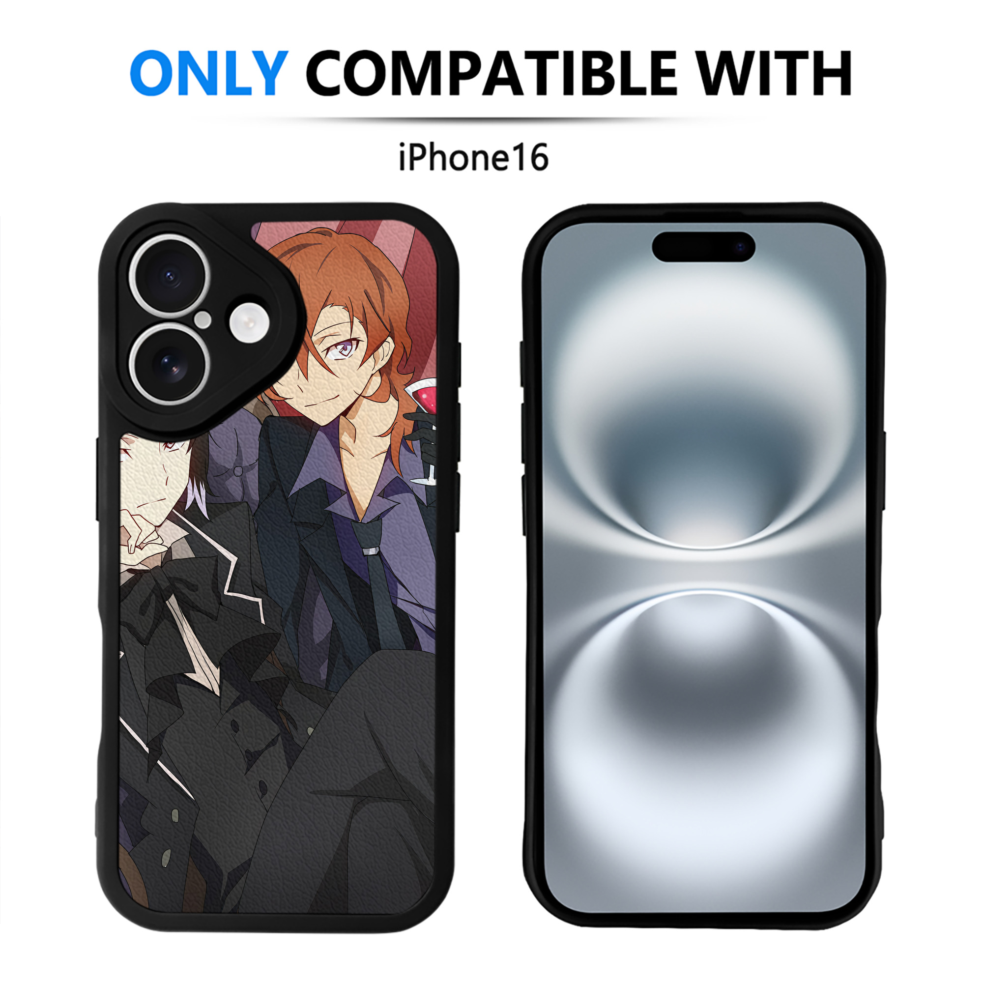 （画像用） 文豪ストレイドッグス Bungo Stray Dogs 【iPhone 16シリーズ対応】シリコンスマホケース（レザー調） 材質：シリコン